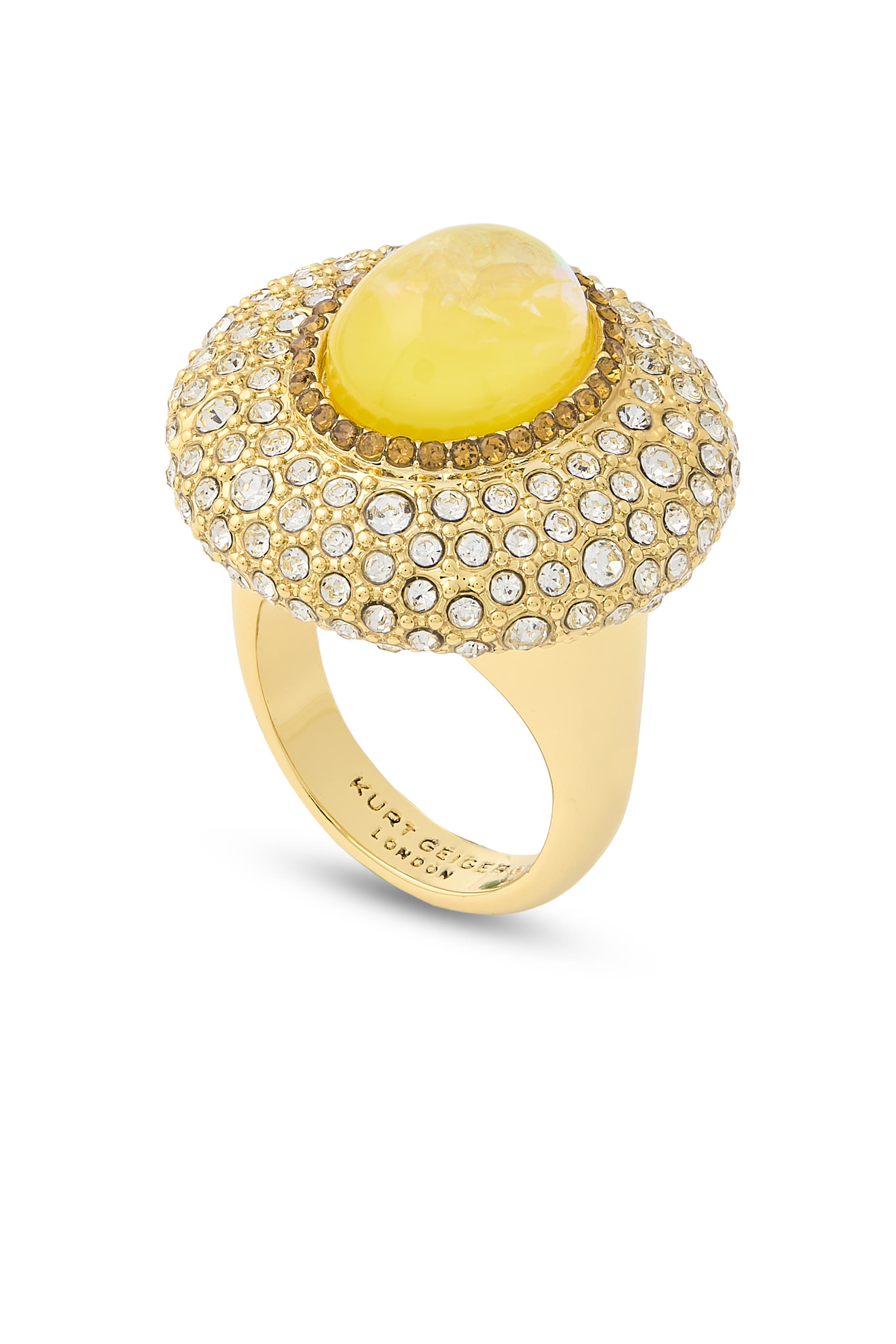 Pave Belgravia Ring, Brass