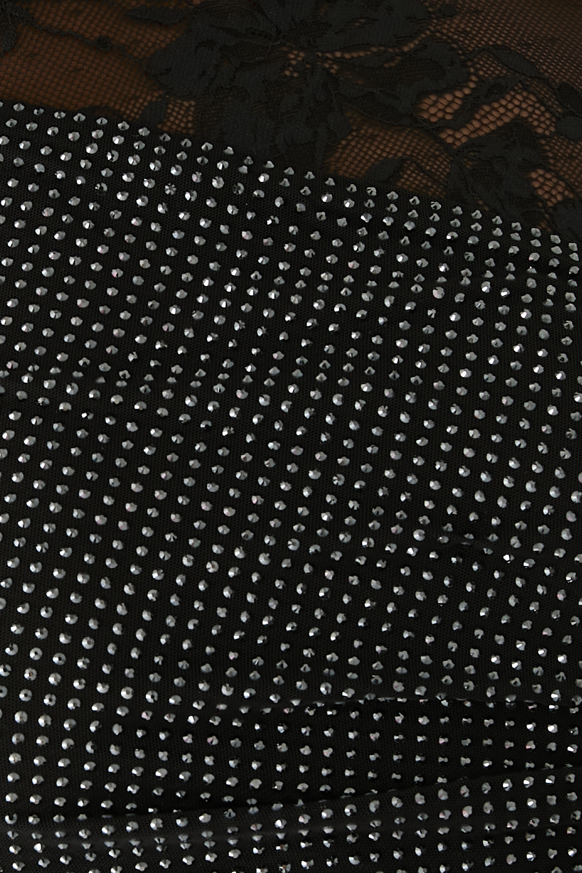 Rhinestone Lace Sleeves Maxi Dress