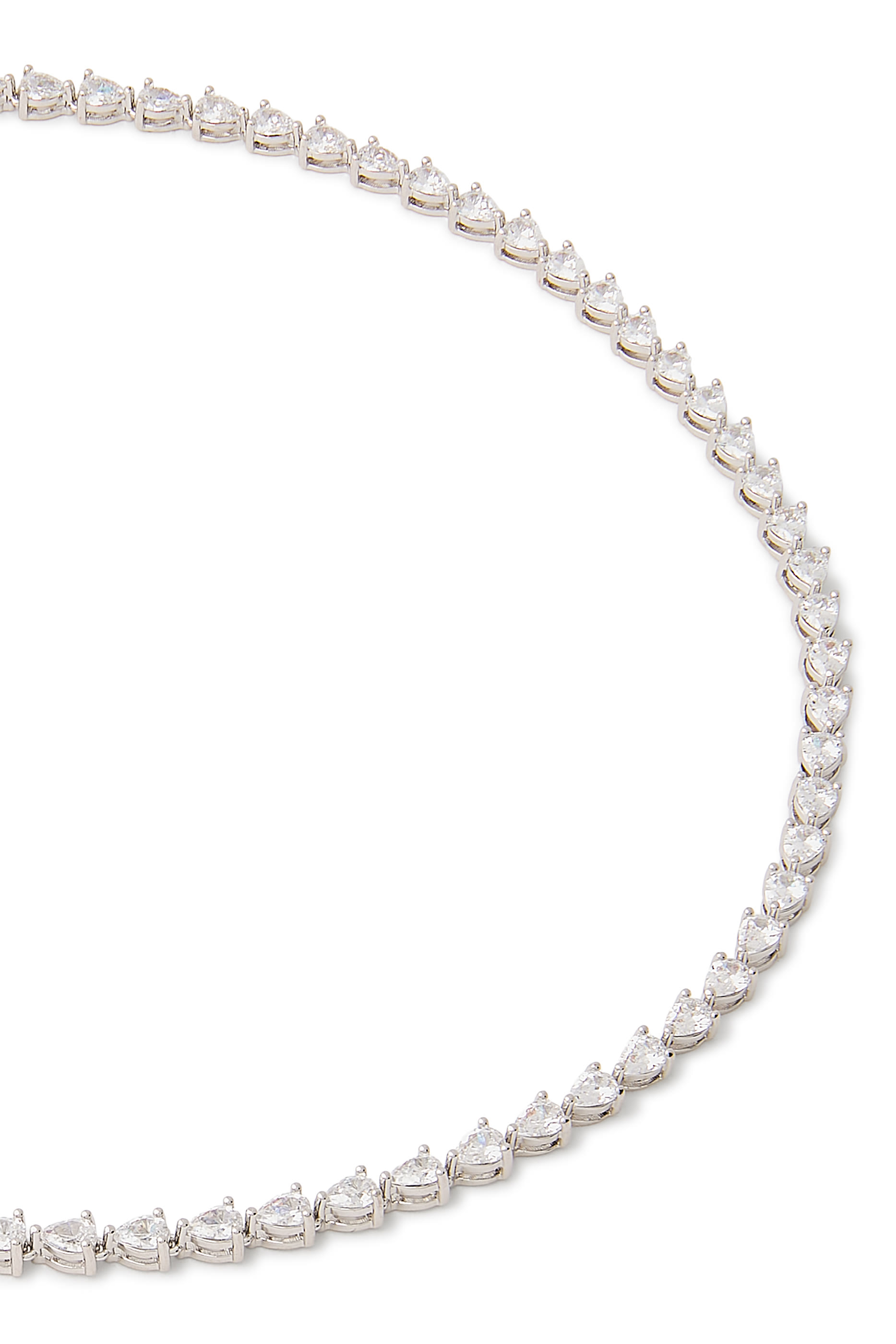  Tennis Necklace, Rhodium Plated Brass & Cubic Zirconia