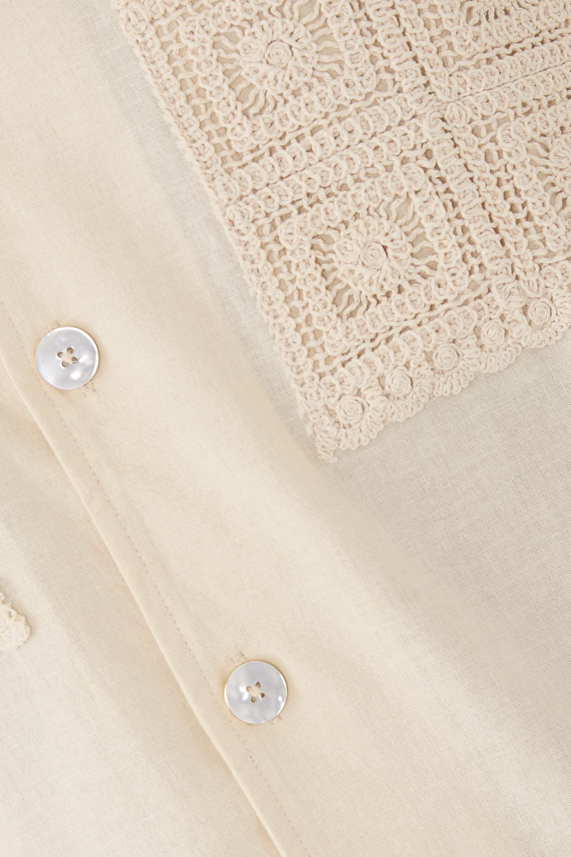 Inigo Linen Blend Crochet Detail Shirt