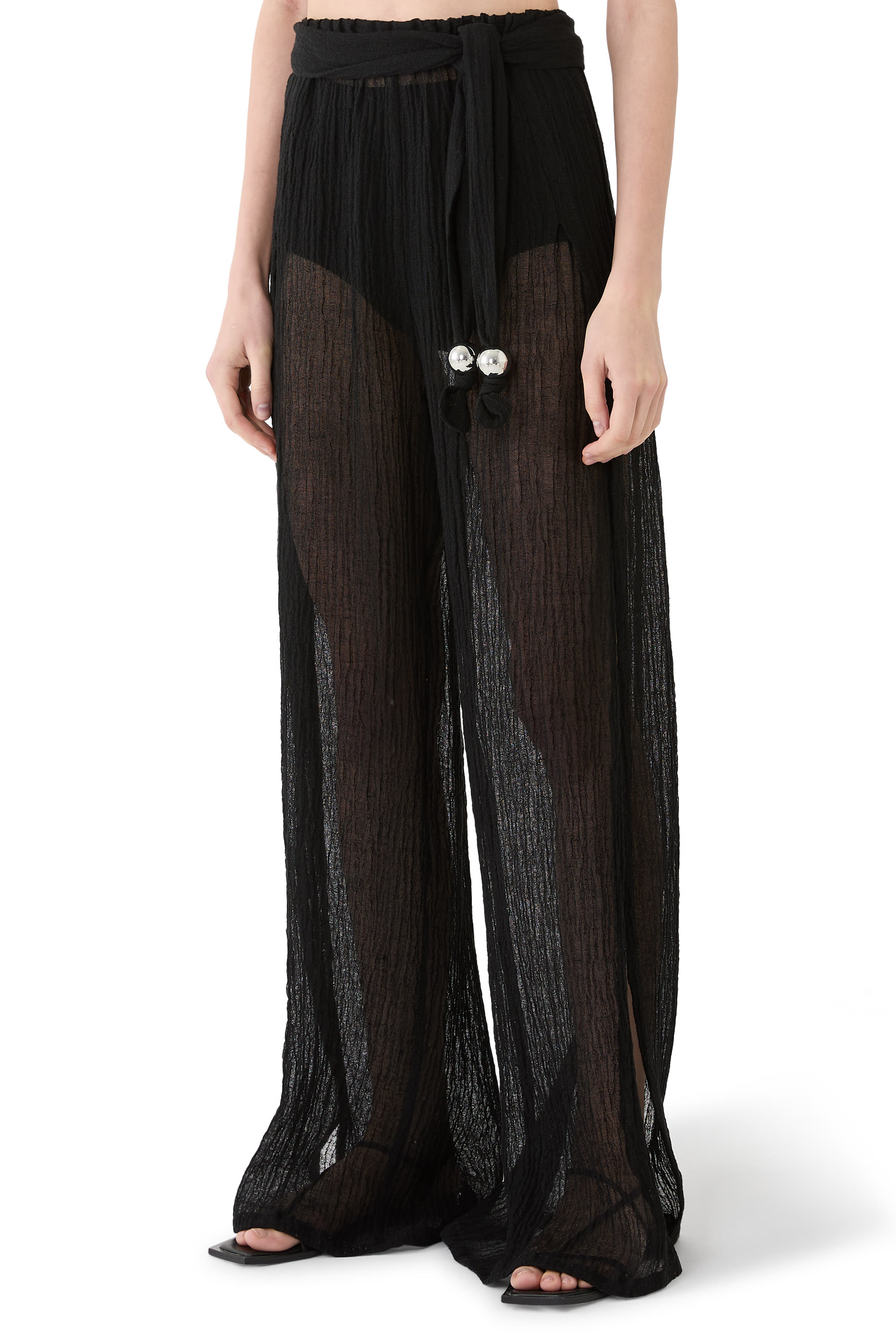 Wide Leg Open-Side Pants