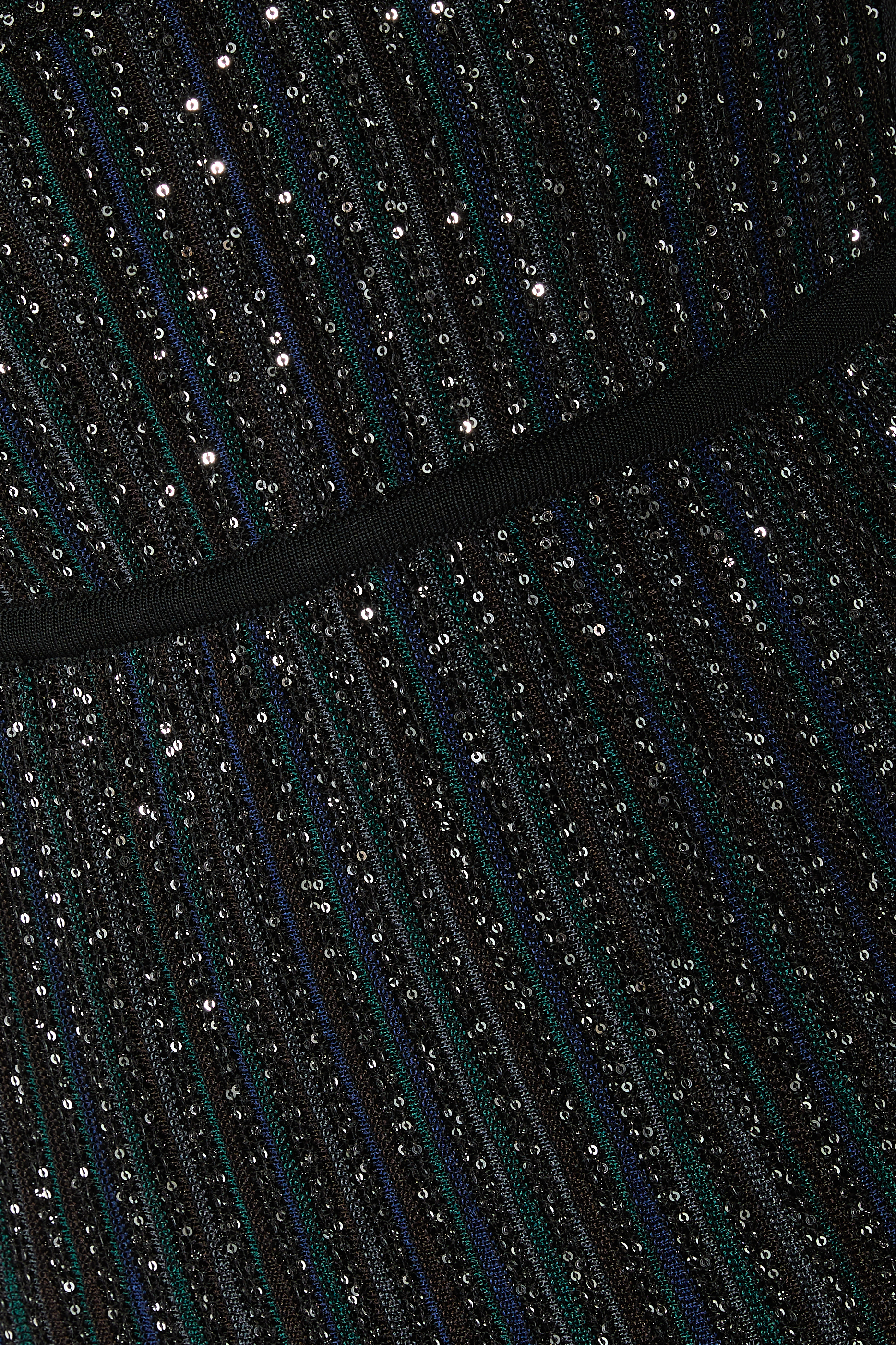  Sleeveless Long Dress with Lam&eacute; Stripes