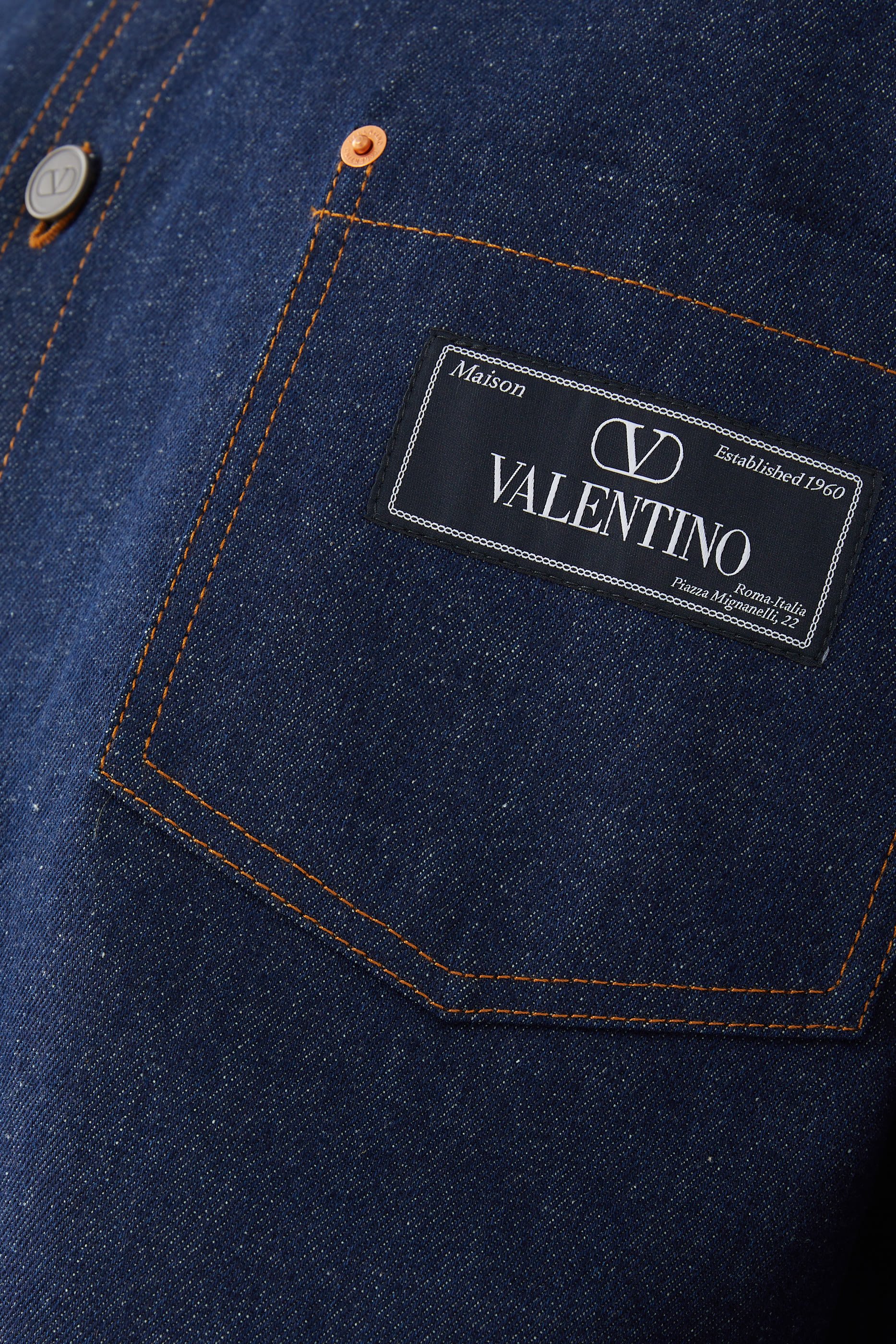 Denim Shirt With Maison Valentino Logo Label