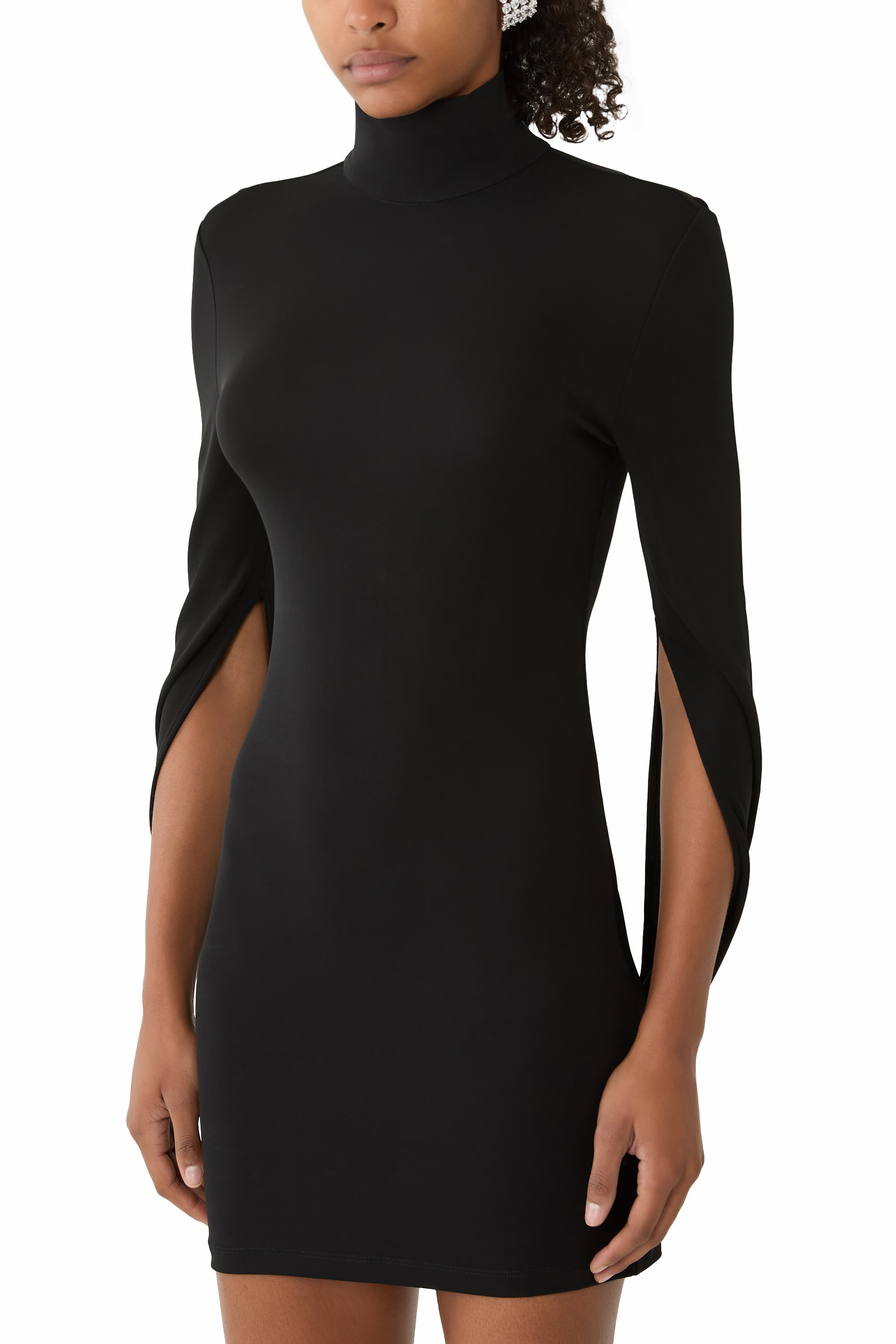  Draped Asymmetric Mini Dress