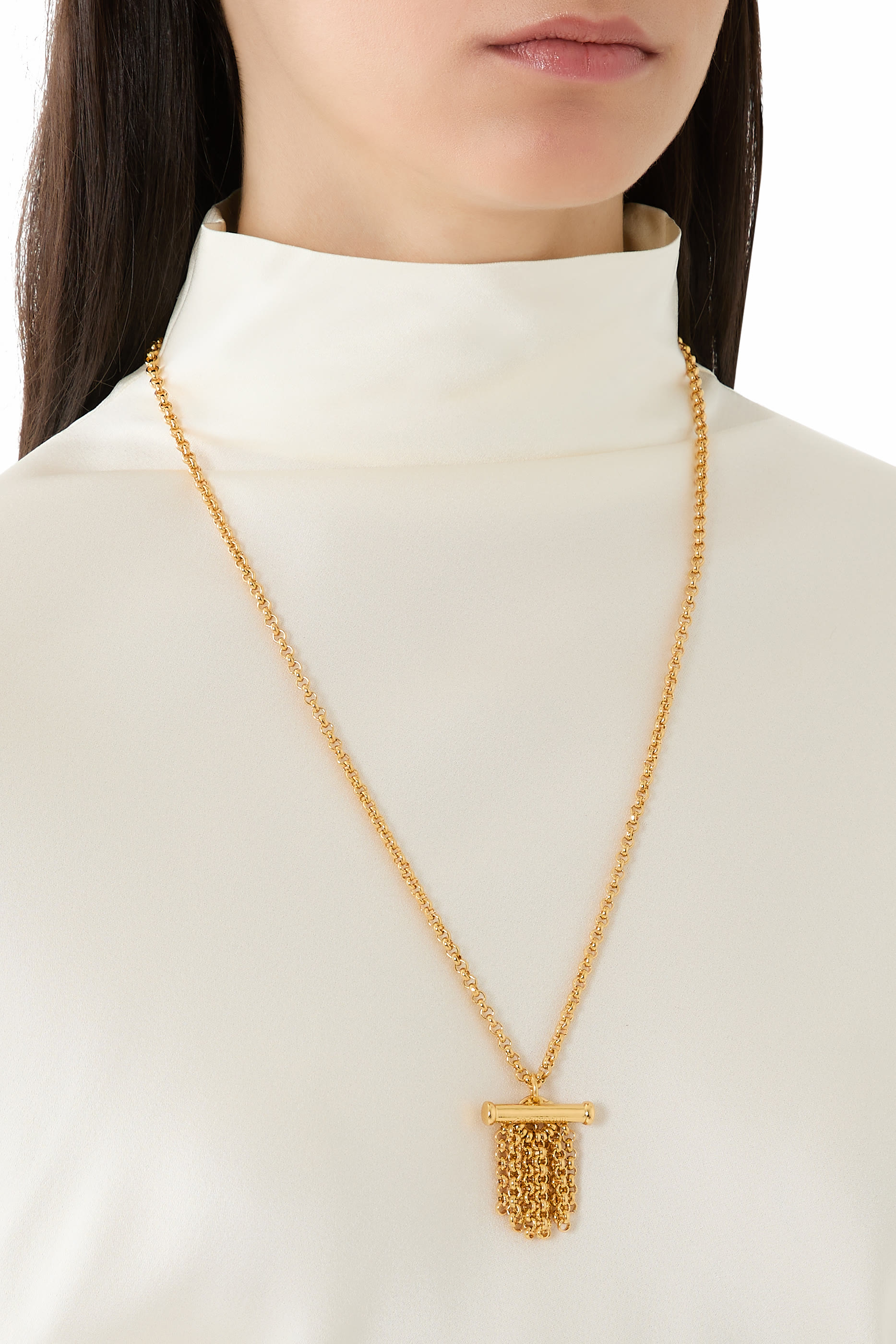 Chain Pendant Necklace, 24K Gold Plated