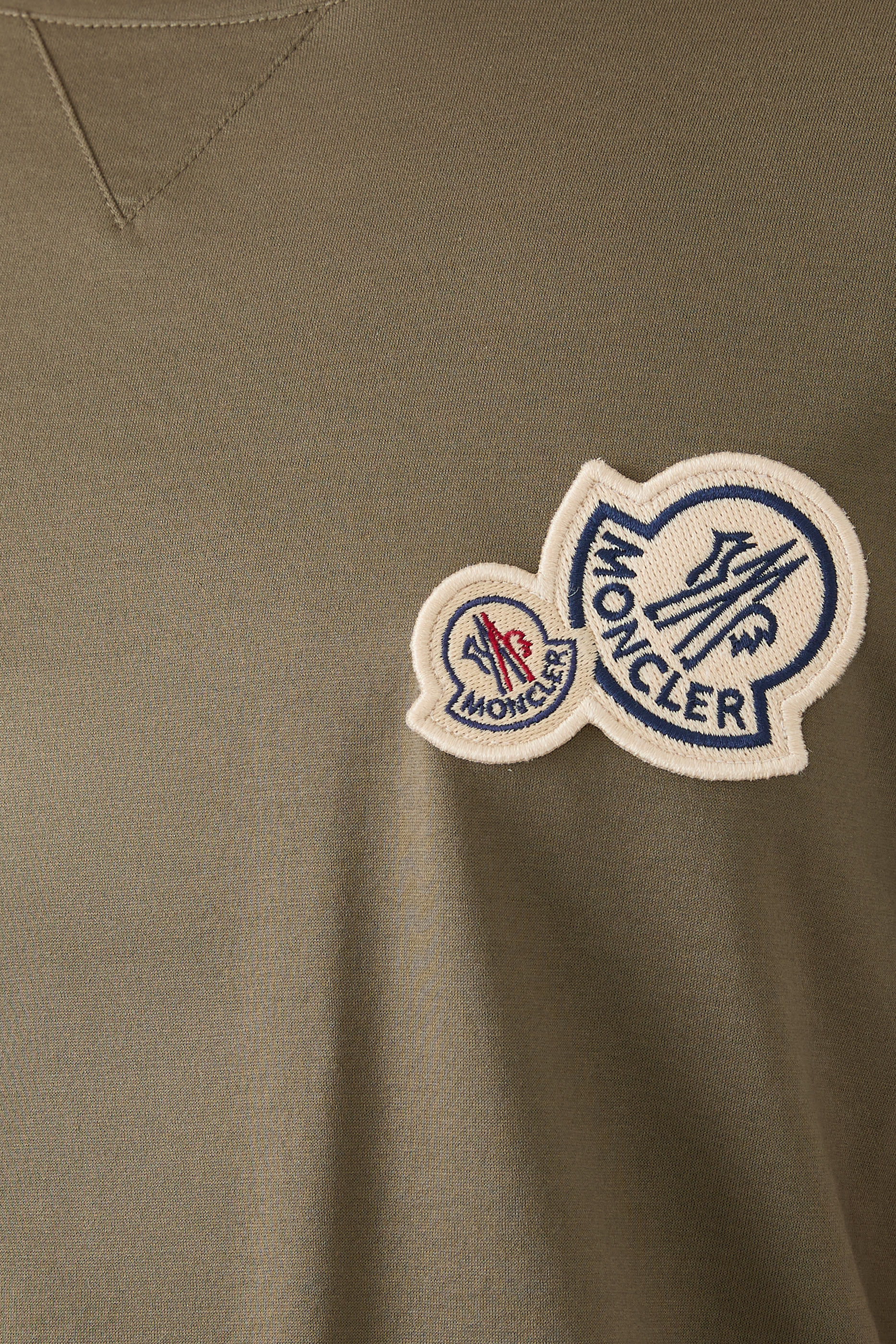 Double Logo Patch Cotton T-Shirt