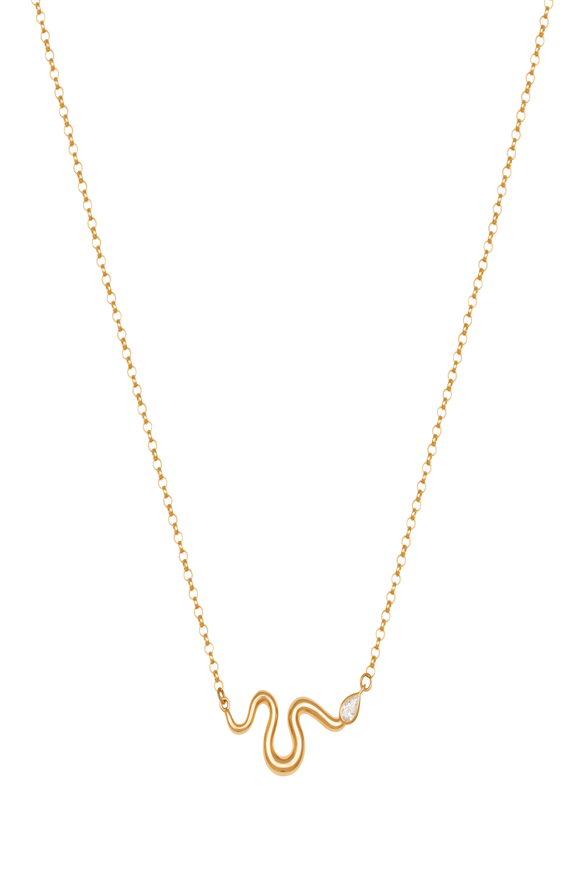 Boa Pear Diamond Necklace, 18k Yellow Gold & Diamond