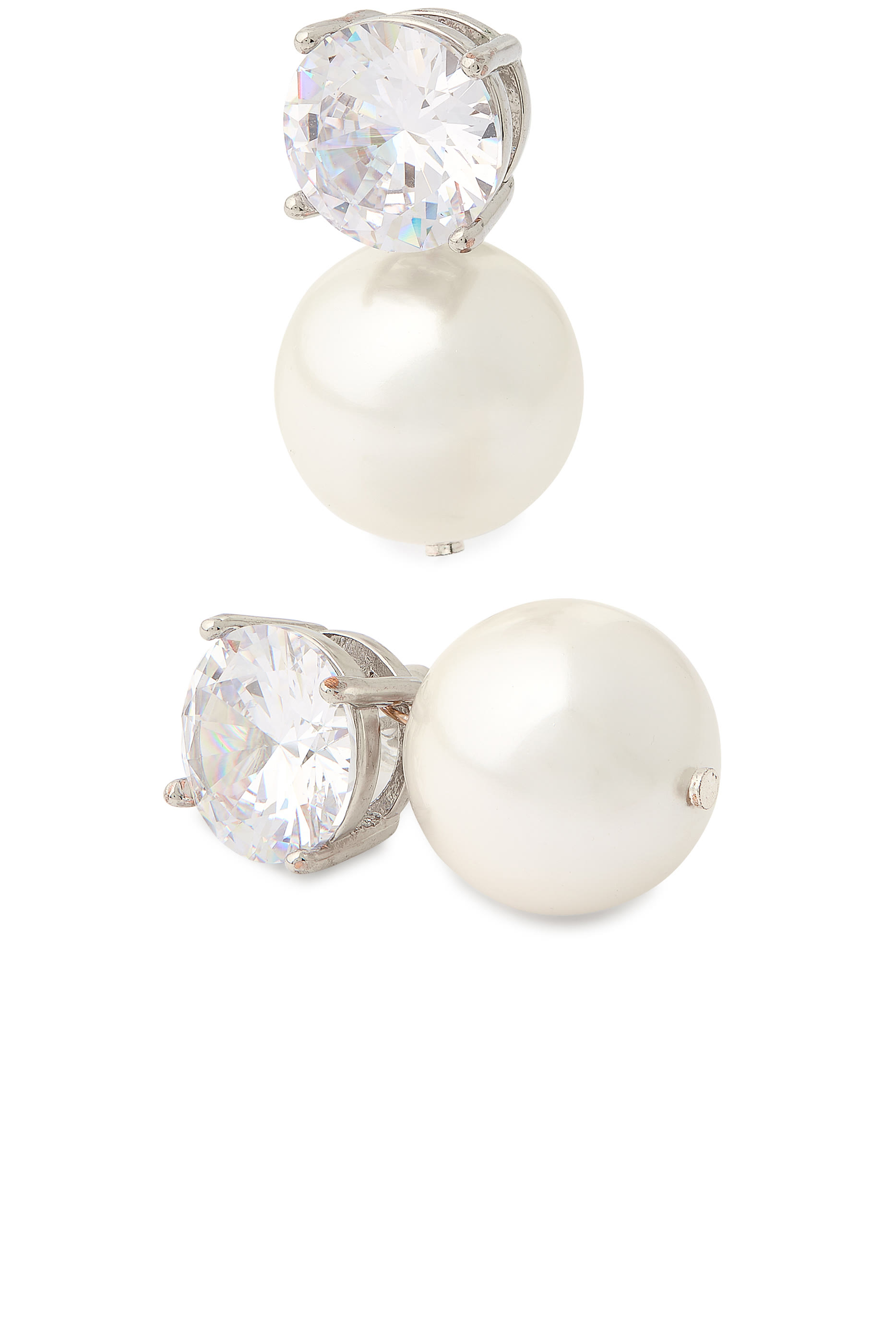  Cleo Large Earrings, Sterling Silver & Cubic Zirconia