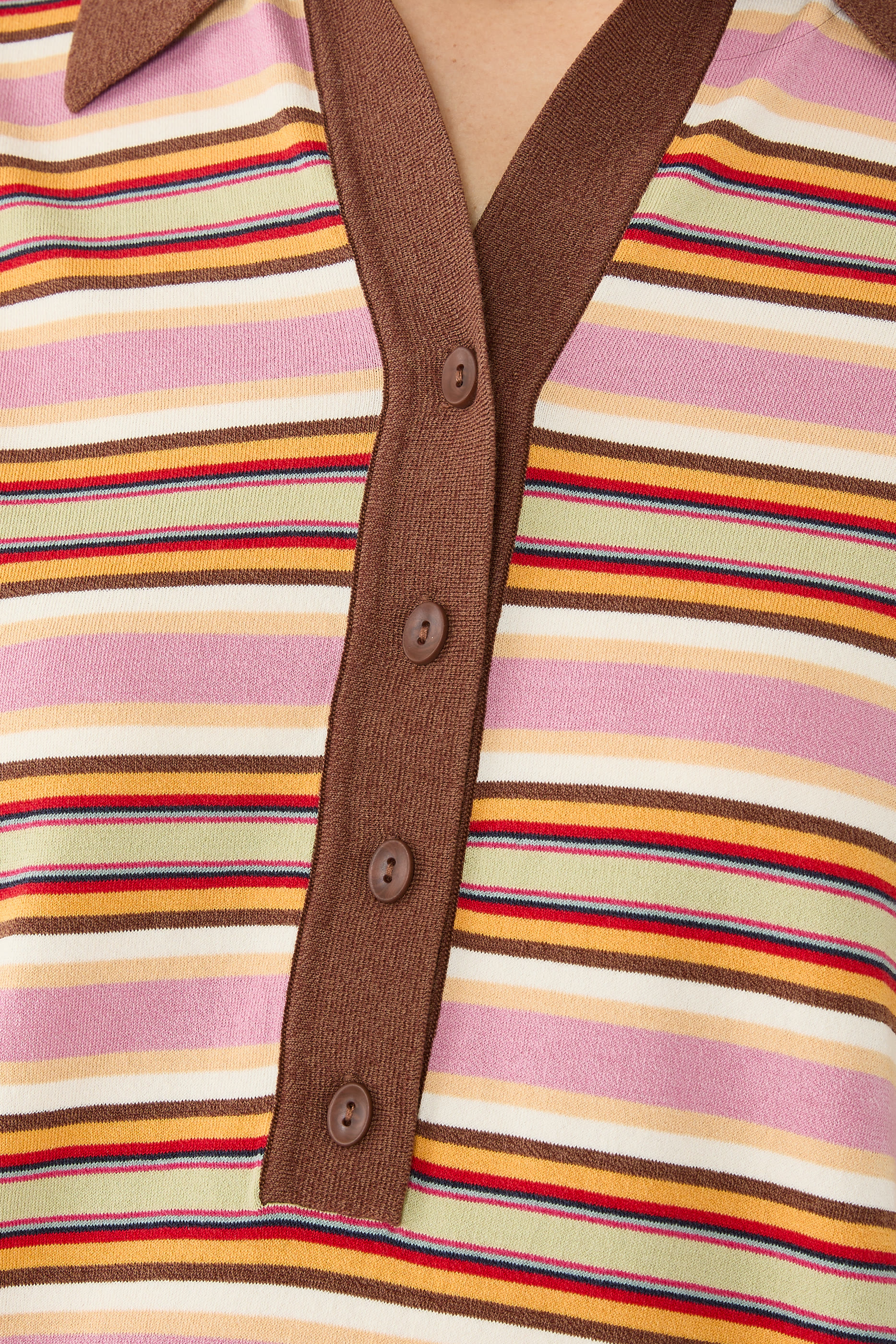 Sable Striped Knit Polo