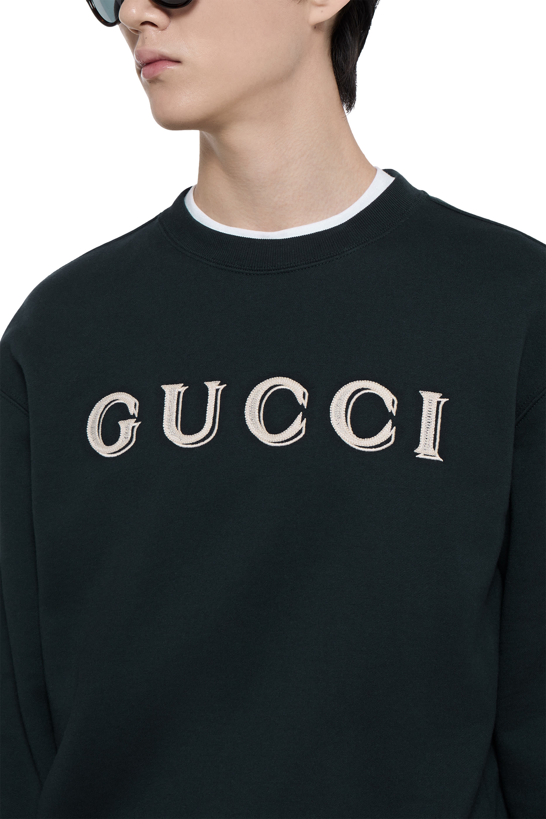 Cotton Jersey Sweatshirt with Embroidery