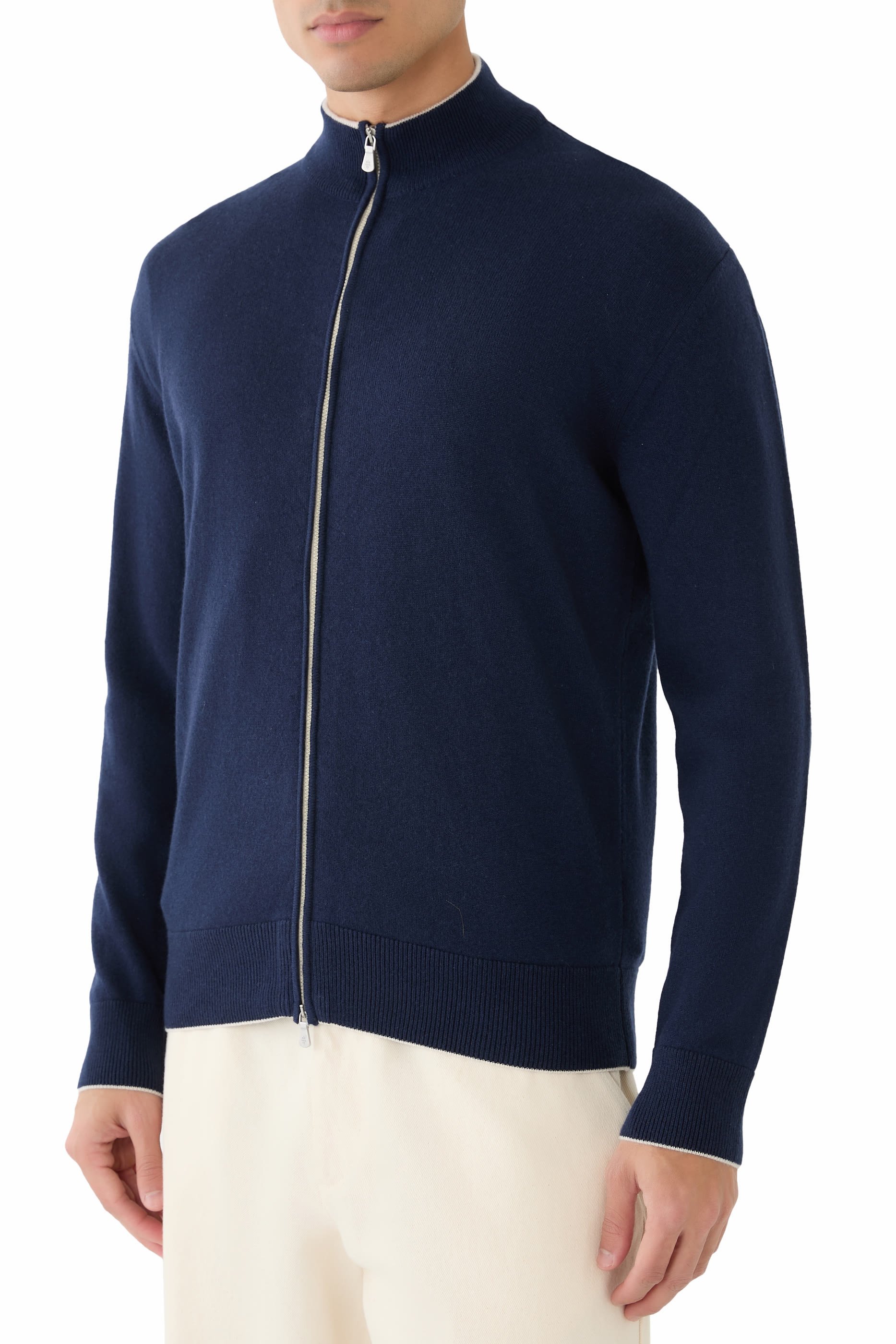 Cashmere Zip-Up Sweater